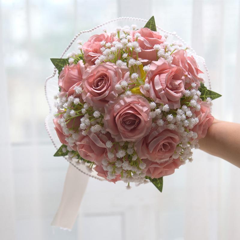 1PC Buquê de Rosas Brancas Artificiais Presentes de Aniversário Detalhe de Renda Adereços de Fotografia de Natal Estilo Boêmio Várias Opções Disponíveis