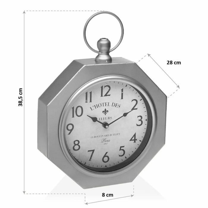 Horloge Murale - Versa - Métal - 28 X 8 X 38.5 Cm - Design Contemporain - A Suspendre