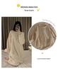 Cozy Coral Fleece Long Nightdress - Large Size Warm Winter Pajamas with Plush Velvet