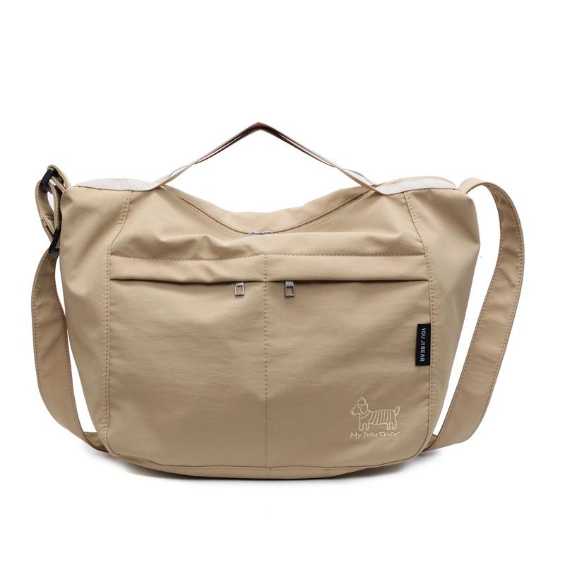 Student Class Handbag Lightweight Waterproof Nylon Cloth Tote Bag Large Capacity Crossbody Bag