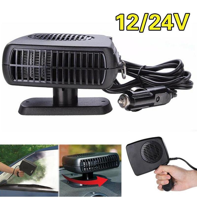 2IN1Car Heater&Cooling Fan 12V 120W/24V 200W Portable Electric Windshield Defroster Defogger Demister,Anti-Fog Heating Dryer