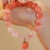 Persimmon Auspicious Red Agate Bracelet Gradient Small Persimmon Single-loop Bracelet Fashionable Commuting Natural Crystal Bracelet