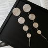 1 Pair Of Metal Round Patterned Long Tassel Earrings, Simple And Versatile Earrings To Decorate Face Shape And Temperament