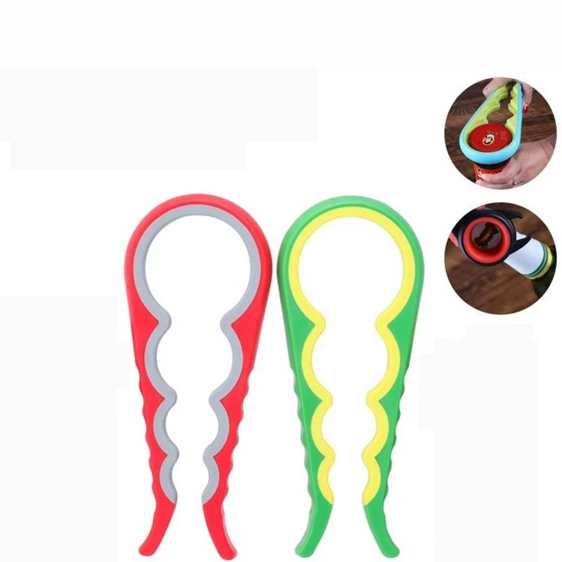 4 In 1 Deckel Dosenöffner Handliche Schraubverschlussöffner Arbeitssparender Flaschenöffner Rutschfester Flaschendeckel-Griffschlüssel Flasche Küchenbedarf