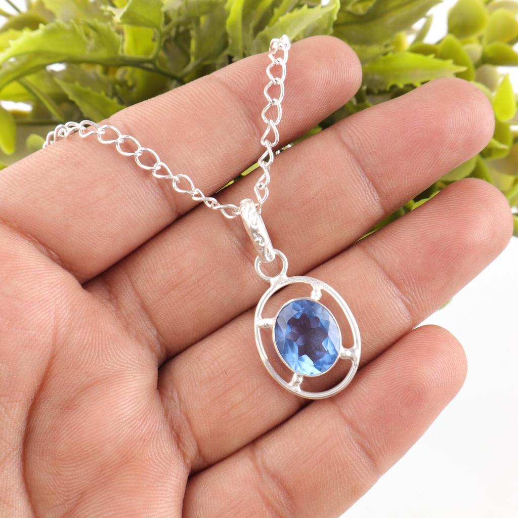 Tanzanite Gemstone 925 Sterling Silver Sisters Gift Art Deco Artisan New Pendant PP-6-2