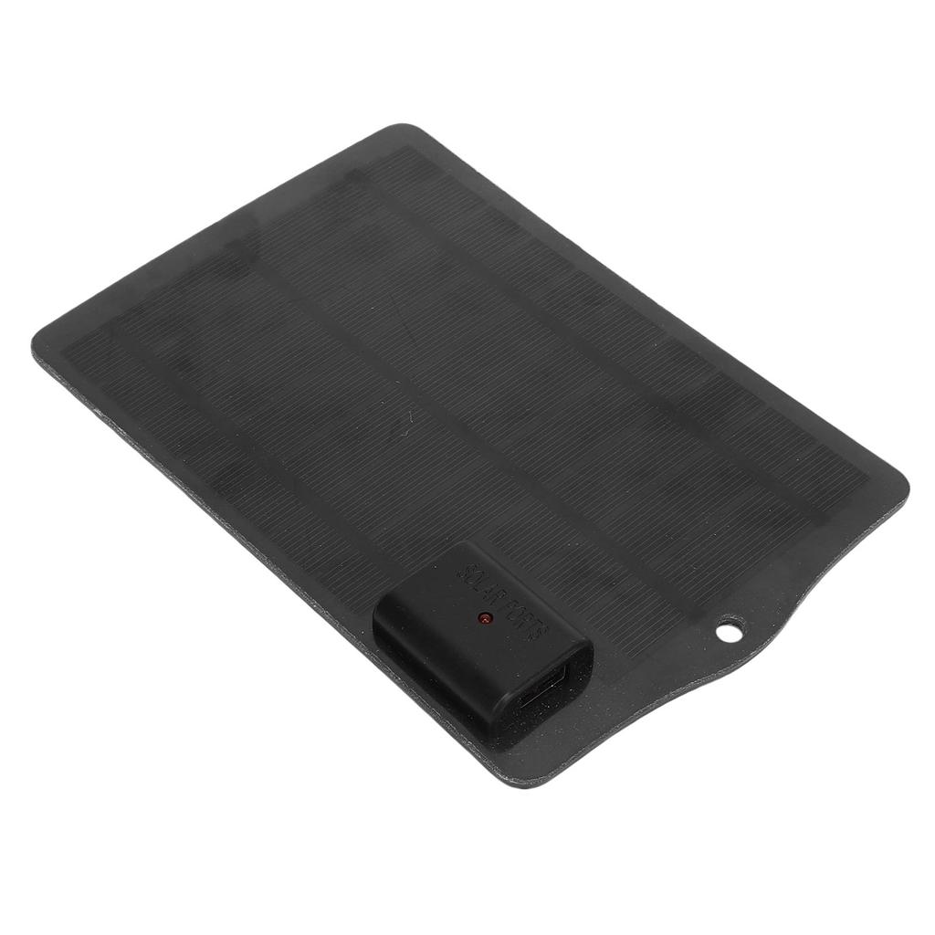 7W Solar Panel Charger Monocrystalline Silicon Portable Small Solar Panel for Outdoor Emergency Black