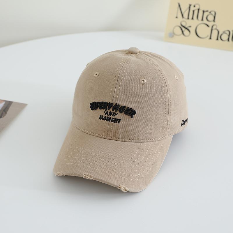 Nouvelle Casquette de Baseball Brodée pour Filles Japonaise à Large Bord Chapeau Haut Mou Doux en Pur Coton Polyvalent Langue de Canard