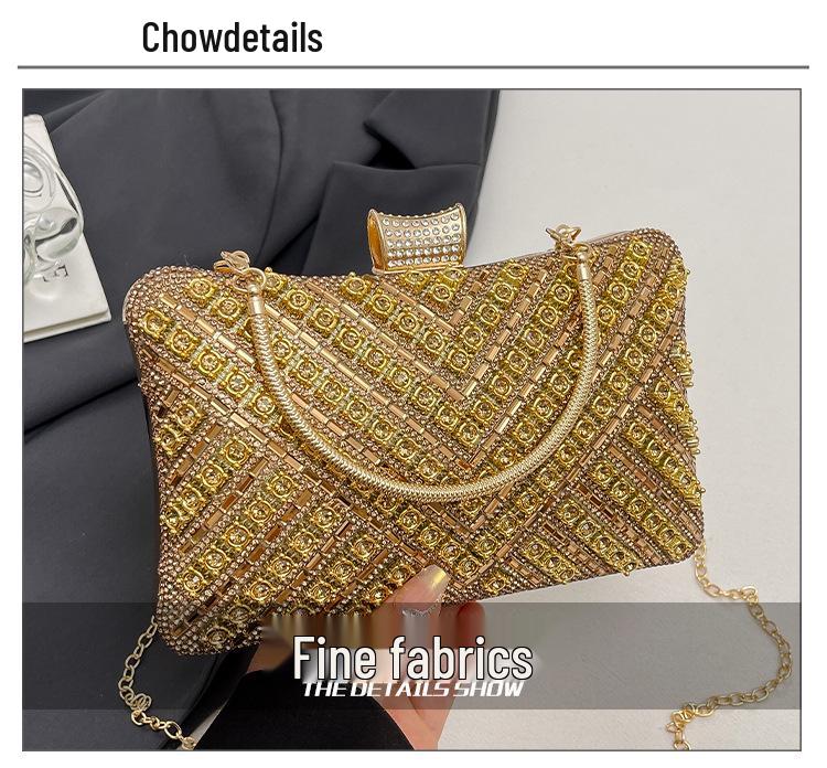 Exquisite Rhinestone Embellished Evening Handbag - Women's 2026 Summer Single Shoulder Chain Crossbody Bag
