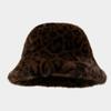 Women's Trendy New Style Leopard Print Fisherman Hat - Retro Face-Slimming Thickened Warm Furry Bucket Hat