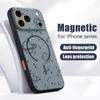 Line Stars Planet Pattern Case For iPhone 17 Pro Max Magnetic For Magsafe Skin Feeling Cover For iPhone 16 Pro Max 15 14 13
