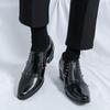 New Men's Pointed Colours Rivet Slip On Patent Leather Height Increasing Shoes Designer Wedding Prom Homecoming Footwear
