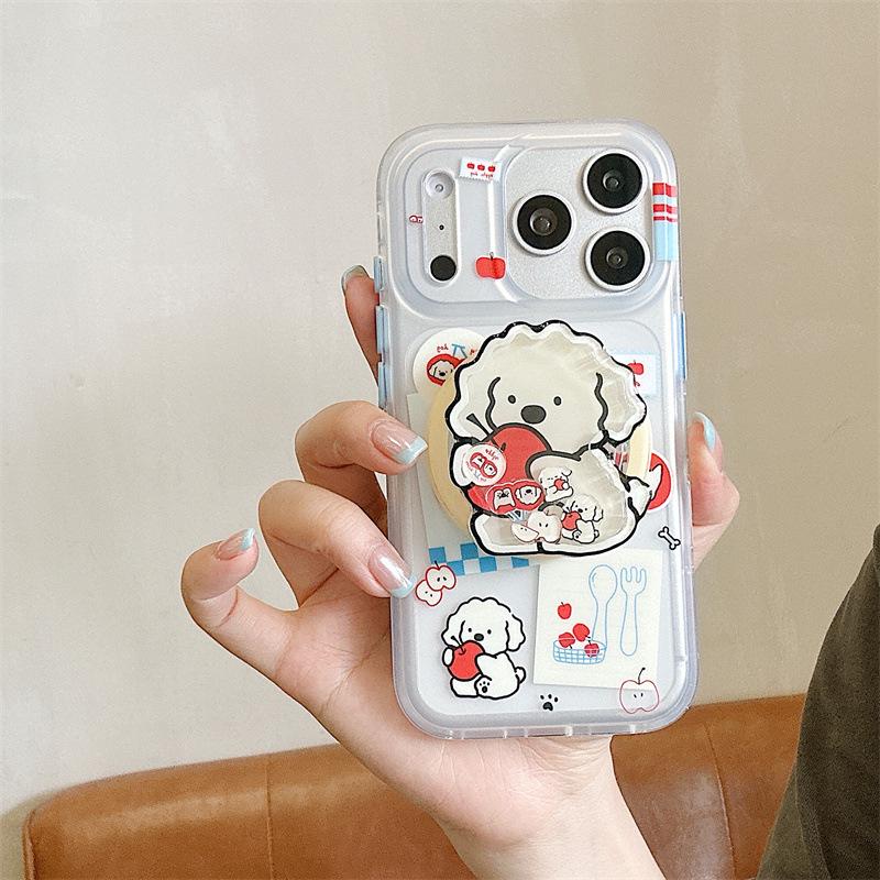 Red Apple Dog Magnetic Stickers for iPhone 17/16 Pro Max/15 Pro Case