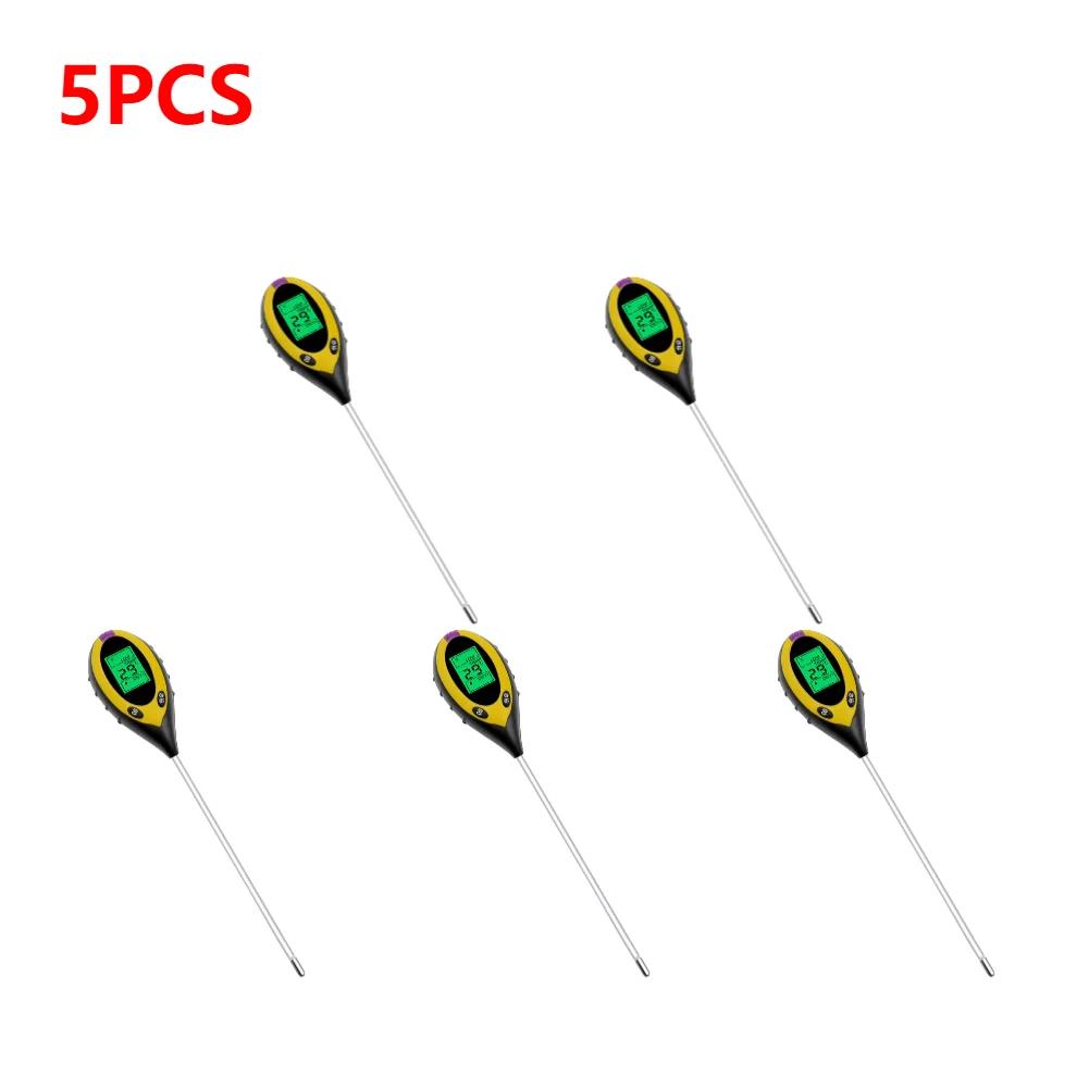 5-1Pcs 4/in 1 Soil PH Meter Soil Tester Flower Meter Moisture Meter Temperature Sunlight Intensity Analysis Acidity Garden Tool