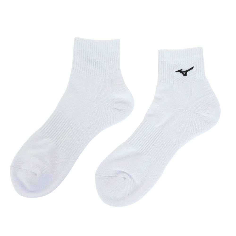 Volleyball Volleyball Short Socks V2MXA000 Sizes [Mizuno] Wear, 2-Pair Pack, White/Black, 25-27