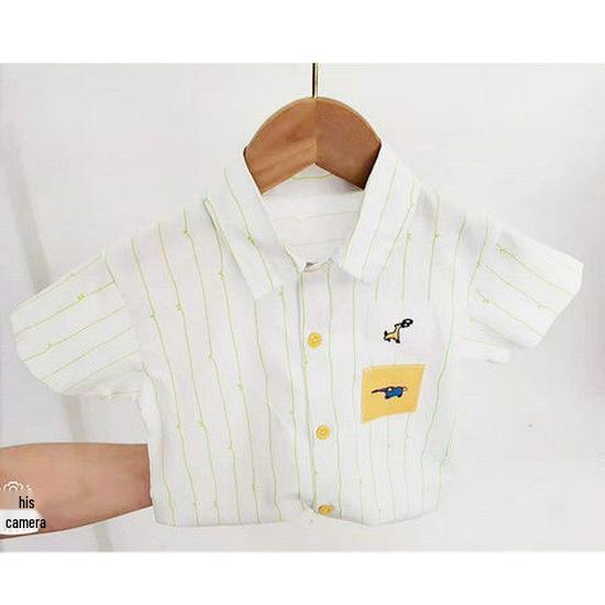 Korean Style Boys' Cartoon Shirt - Versatile Spring & Autumn 2024 Fashion for Toddlers