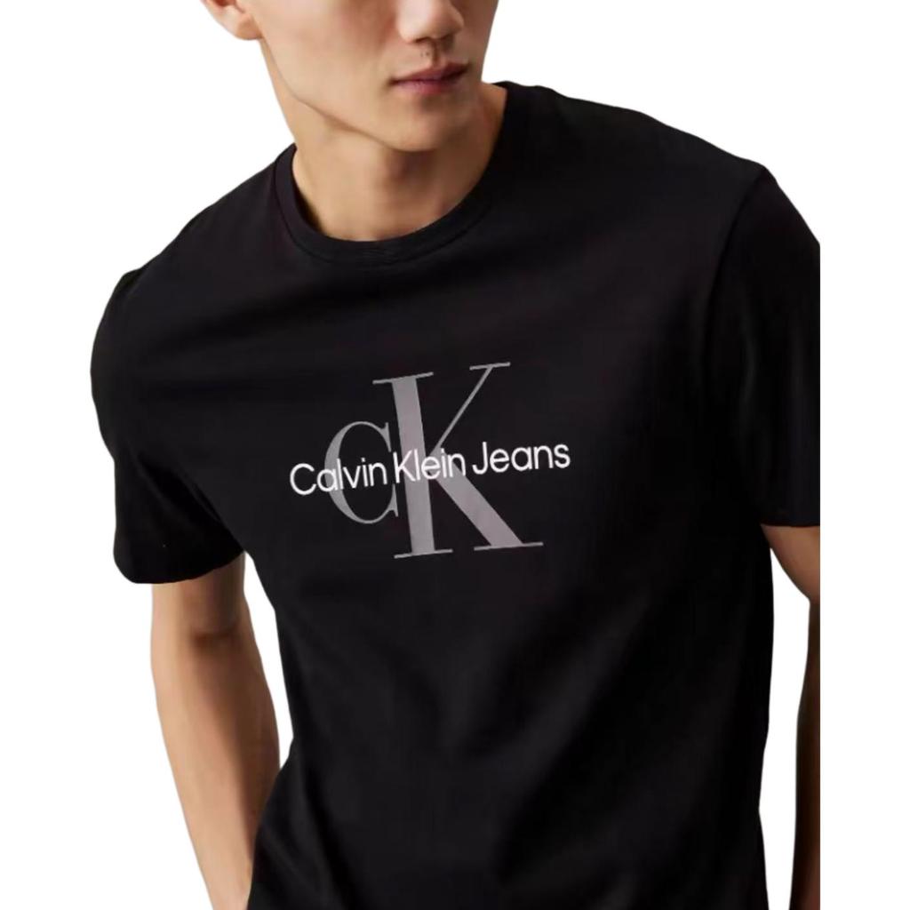 Calvin Klein Άνετο Καθημερινό Μπλουζάκι με Λογότυπο Γράμματος, Στρογγυλή Λαιμόκοψη, Κοντό Μανίκι, Ανδρικές Μπλούζες 81EM286-002