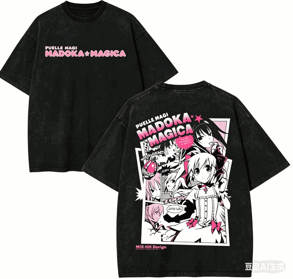 Puella Magi Madoka Magica Cotton T-shirt Year round clothing high quality personality Clothes Plus Size Unisex New Model Retro Fashion