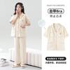 Summer women's pajamas with chest pads 1011 new pure cotton can be worn outside cardigan lapel summer simple home clothes