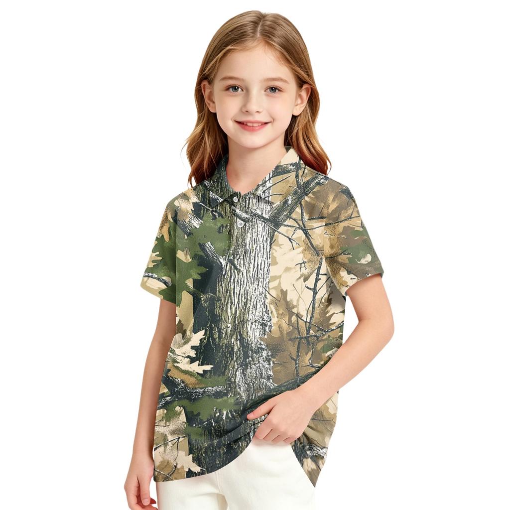 Girls' Polka Dot Print School Uniform Casual T-Shirt Top