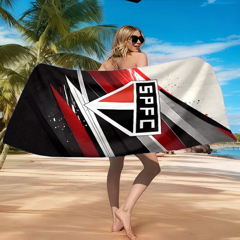 Spfc Team Crest Design Printed Microfiber Beach Towel, Soft And Absorbent, Quick-Dry, Ideal for Summer Travel, Beach Essential, Swimming Pool