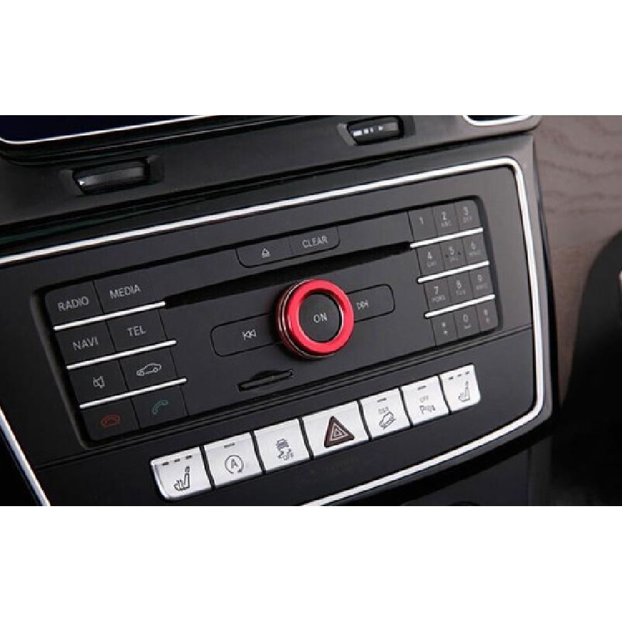Red Aluminum CD Switch Button Knob Cover Trim 1pc Fit For Benz C-Class 2007-2014