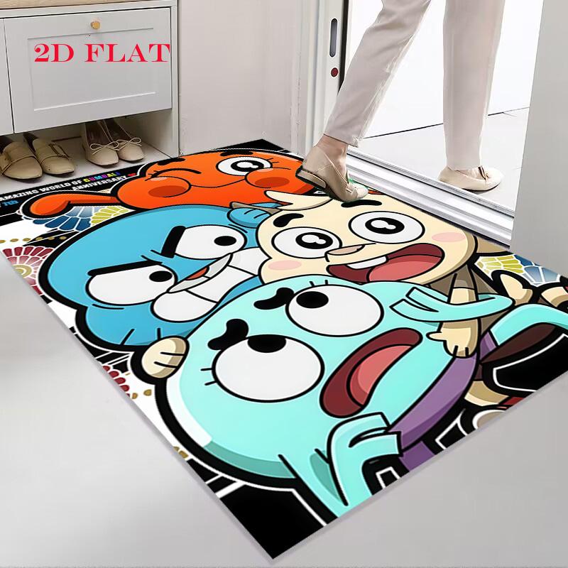 Gumball Teppich für Wohnzimmer Schlafzimmer Zuhause Sofadekoration, Rutschfeste Bodenmatte für Kinder zum Spielen