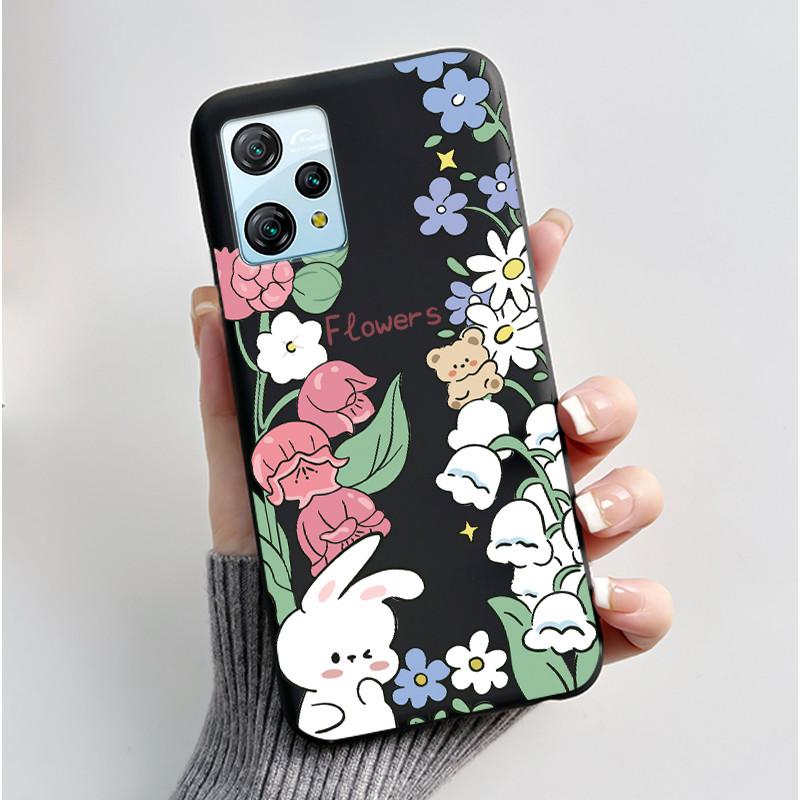 For Blackview A53 Case Blackview A53 Pro Back Cover Luxury Cute Love Rabbit Funny Black TPU Soft Silicone Protective Phone Case