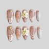 30Pcs Fake Nails 3D Starfish French Manicure Pearl Light Yellow Gradient Press-On Nails—Perfect as a Gift for Girls and Friends