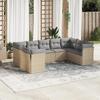 VidaXL Garden Furniture Set with Cushions 9 Pcs Beige Braided Resin 3218129