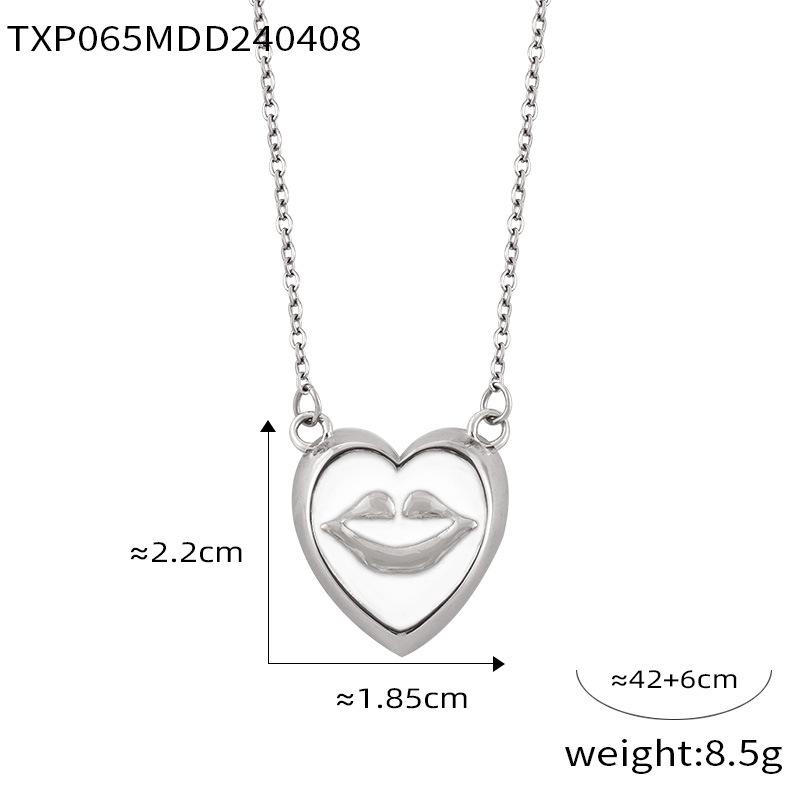18K Gold-Plated Pearl Earrings & Fun Heart Necklace Set for Women