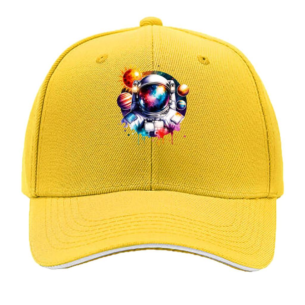 Colorful Astronaut Space Galaxy Planets Sun Illustration Sandwich Baseball Cap Unisex Women Sun Cap Outdoor Workouts Hat