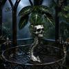 Unique Candy Dish Storage Gothic Skull Spine Planter, Resin Skeleton Planter Pot, Horror Halloween Indoor Outdoor Statue Flower Vase, Spooky