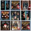 PVC Christmas Window Glass Stickers DIY Snowflake Wall Stickers Creative Santa Claus Decal  Window