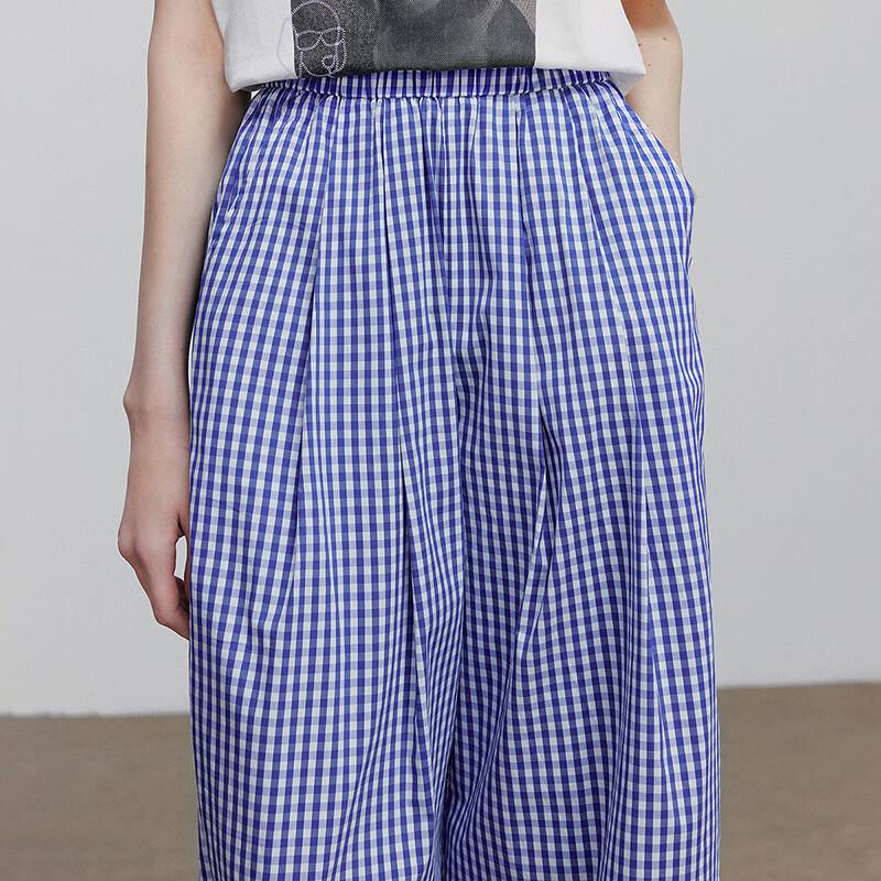 Chuyu 2025 Summer Relaxed Plaid Wide-Leg Casual Pants