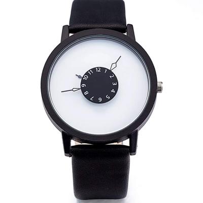ZooooM Literal Simple Simple Fashion Accessory with Inner Fun Casual Style for Men and Women Wristwatch, Hands, (Black & White) ZM-SINDOKEI-BW