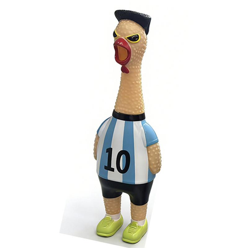 

World Cup Soccer Player Squealing Chicken Stress Relief Toy With Sound For Kids And Adults Small Messi