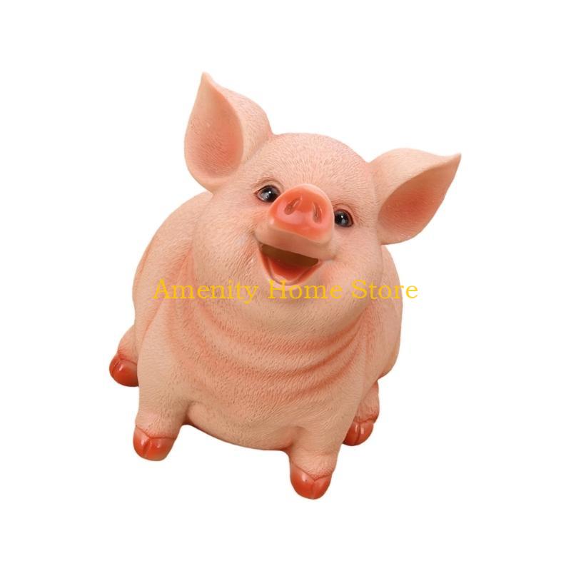 F26C Lovely Pig Money Banks,Unbreakable Resin Piggy Banks,Animal Money Box Coin Banks Home Decorations Coin Saving Box