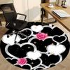 1pc Love Hearts Chair Carpet for Office, Indoor Non Slip Washable Polyester Fiber Carpet,