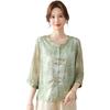 Stylish Seven-Sleeve Shirt for Middle-Aged & Elderly Women - Age-Defying Spring/Summer Fashion