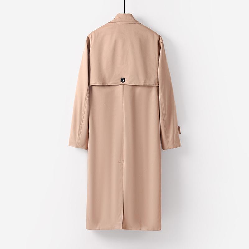 Men's Casual Long Trench Coat Spring Autumn Single Breasted British Vintage Windbreaker Coat