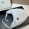 Dongdaemun Dd Circle Yarn Cute Ear Protection Hat Warm Soft Waxy Elastic Face Small Knitted Flying Hat