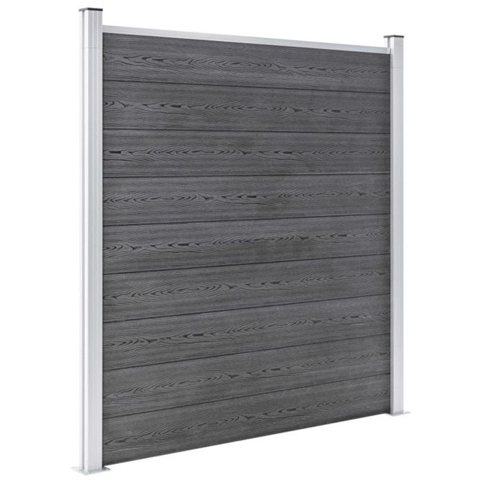 Ensemble de clôture WPC - VIDAXL - 1484x186 cm - Gris - Durable - Facile à assembler