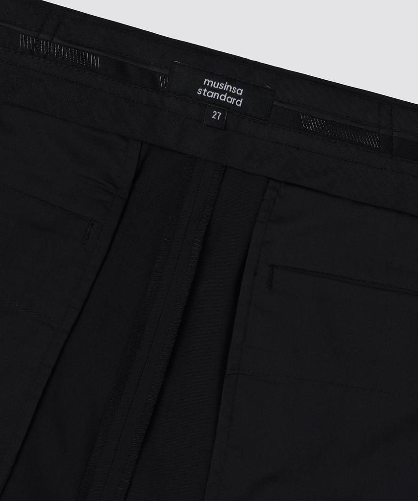 MUSINSA STANDARD WOMAN [Cooltandard] Women'S Low Waist Deep Tuck Wide Hidden Banding Slacks [Black]