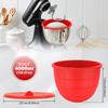 3 Pièces Aide Insert Silicone pour Bol de Cuisine avec Couvercle Attaché Doublure de Bol pour Robot Pâtissier Lave-Vaisselle Sûr Doublures de Mixer Durables pour la Cuisson