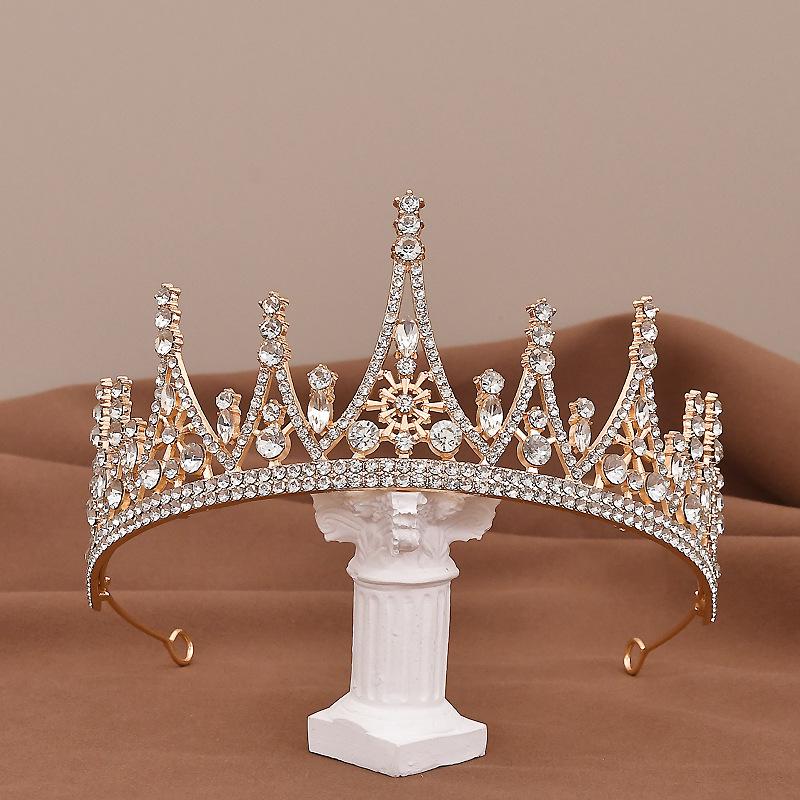 Korean Style Rhinestone Bridal Crown Headband for Weddings & Birthdays