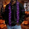 Men's Long Sleeve Loose Fit Casual T-Shirt for Halloween Party or Everyday Wear
