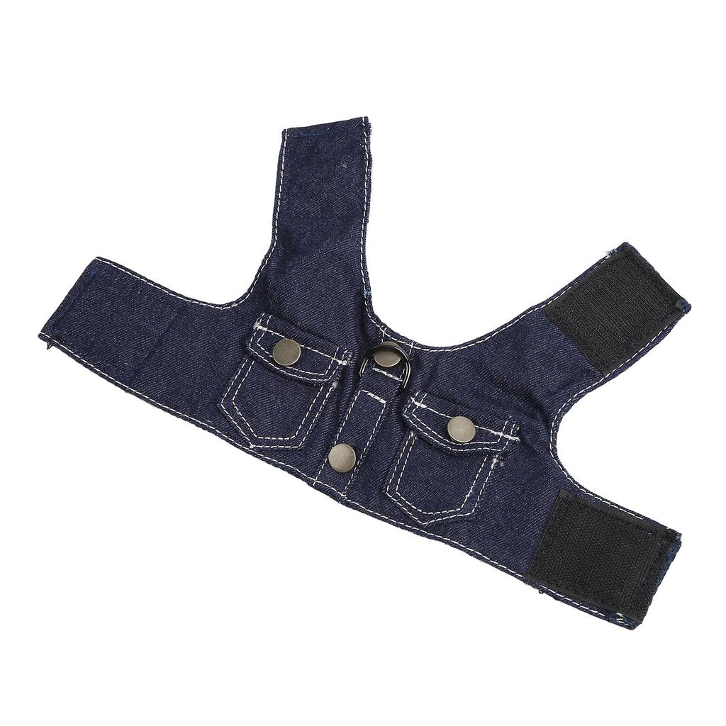 Hunde-Jeansjackengeschirr, weiches, bequemes, atmungsaktives Hunde-Jeanswestengeschirr mit Nylonleine für Haustiere