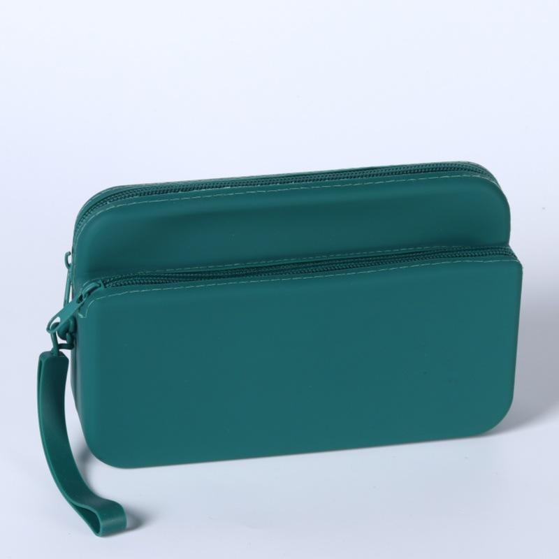 Silicone Zipper Portable Storage Bag Coin Purse Lipstick & Cosmetics Pouch Travel Bag Unisex Soft Handle