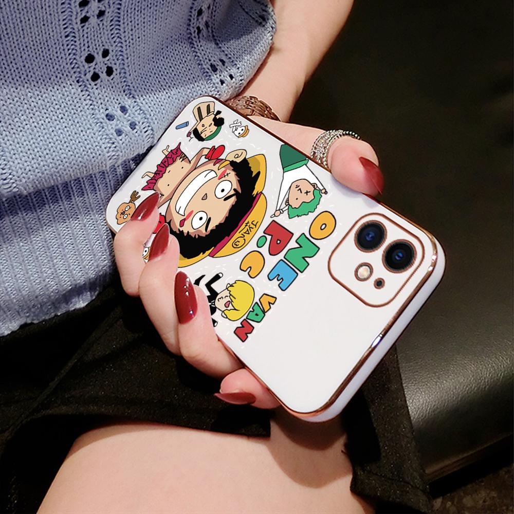 Colorful Printing Patterns Square Edge Pattern Casing Plated Phone Shell Luxury Plating Soft Phone Case for iPhone Motorola Moto OnePlus Samsung