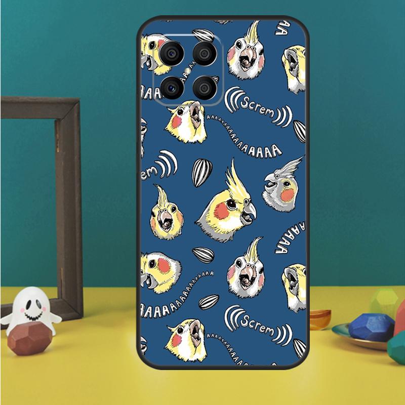

Cartoon Cockatiel Collage Case For Honor 200 Lite Magic 7 6 5 Pro Honor X9c X9b X9a X8b X8a X8 X9 50 70 90 Lite Cover Honor 200 Pro